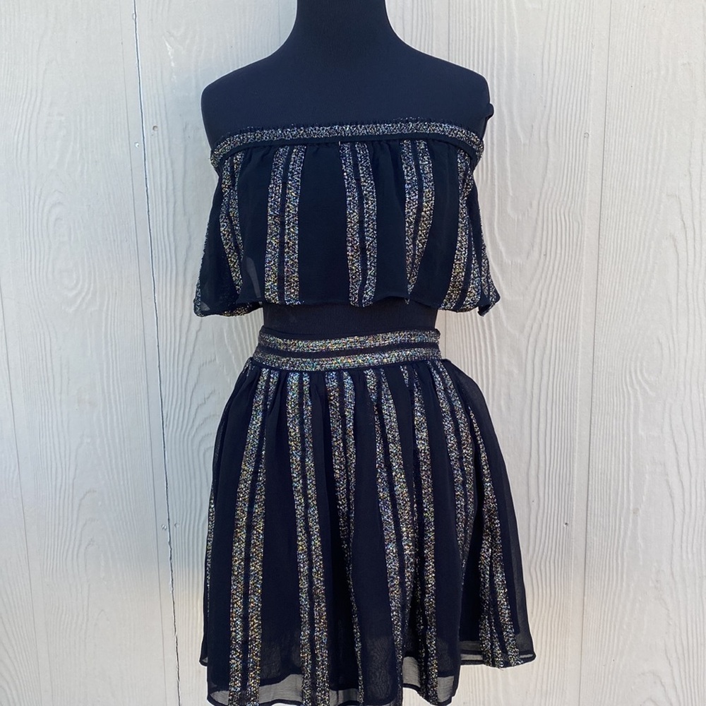 FREE PEOPLES SET TOP CROP/ MINI SKIRT